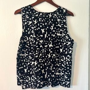 🌺 Cabi 5353 Women's Large Black & White Dixon Blouse Tank